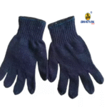 Knitted Safety Hand Gloves Blue Cotton