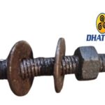 Hex Bolt + Nut + Double Washer | M12×2×75 | MS | Self | Wt.10 p/c ~1.040 Kg